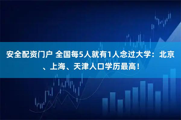 安全配资门户 全国每5人就有1人念过大学：北京、上海、天津人口学历最高！